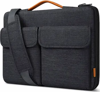 Inateck 14" EdgeKeeper 360° protective Laptop shoulder bag, black grey