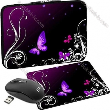 Pedea Design neoprene purple butterfly 15.6" sleeve