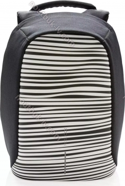 XD Design 14" Bobby Compact Anti theft backpack, black/white Zebramuster