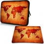 Pedea Design neoprene brown global map 10.1" sleeve (64060526)