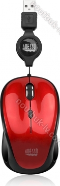 Adesso iMouse S8R Illuminated Retractable mini Mouse black, USB