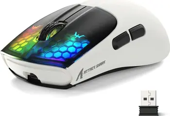 Attack Shark X5 wireless Gaming Mouse white/black, USB/Bluetooth