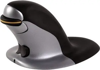 Fellowes Penguin ambidextrous vertical mouse, wireless, size M, black/silver, USB