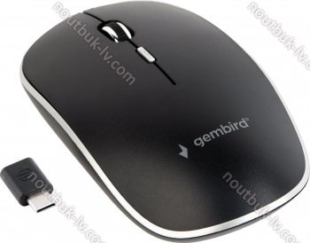 Gembird Silent wireless Optical Mouse black/silver, USB-C