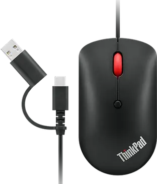 Lenovo ThinkPad USB-C wired Compact Mouse Raven Black, USB