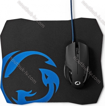 Nedis Gaming Mouse and mousepad set, black, USB