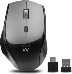 Ewent Dual-Connect wireless Mouse grey/black, USB