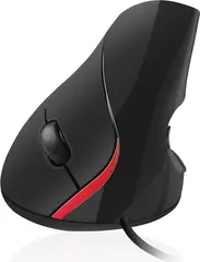 Ewent Verical Ergonomic Mouse black/red, USB