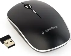 Gembird Silent wireless Optical Mouse black/silver, USB