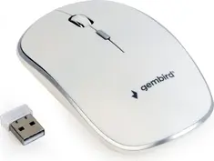 Gembird wireless Optical Mouse 4B-01 white/silver, USB