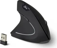 Inter-Tech Eterno KM-206L wireless ergonomic vertical-mouse for left hander black, USB