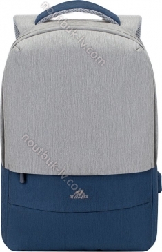 RivaCase 7562 Prater anti-theft Laptop backpack 15.6", grey/dark blue 