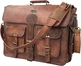 Cuero 16" Vintage leather messenger bag Dark Brown, brown