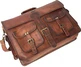 Cuero 16" Vintage leather messenger bag Dark Brown, brown