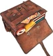 Cuero 16" Vintage leather messenger bag Dark Brown, brown