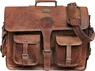 Cuero 16" Vintage leather messenger bag Dark Brown, brown