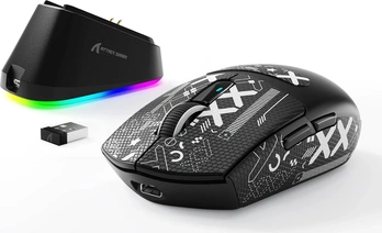 Attack Shark G3Pro Tri-mode wireless Gaming Mouse with charging station, Black, incl. Grip Tape, USB/Bluetooth
