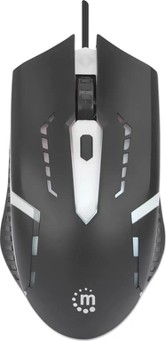 Manhattan RGB Gaming-mouse, 4 keys, 1500dpi, черный, USB