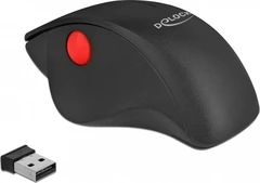 DeLOCK ergonomic mouse черный/красный, wireless, USB