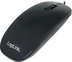 LogiLink Optical flat Mouse black, USB