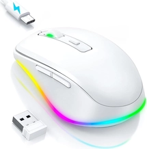 Seenda rechargeable wireless RGB Mouse with Jiggler function, белый, USB