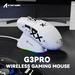 Attack Shark G3Pro Tri-mode wireless Gaming Mouse with charging station, white, incl. Grip Tape, USB/Bluetooth
