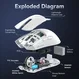 Attack Shark X11 wireless Gaming Mouse red, incl. Grip Tape, USB/Bluetooth