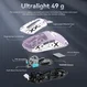 Attack Shark X3 wireless Gaming Mouse lilac, incl. Grip Tape, USB/Bluetooth