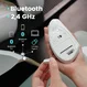 Perixx PERIMICE-813, white, vertical, right hander, USB/Bluetooth