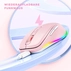 Seenda rechargeable wireless RGB Mouse with Jiggler function, розовый, USB