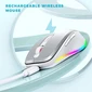Seenda rechargeable wireless RGB Mouse with Jiggler function, серебро/белый, USB