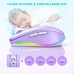 Seenda rechargeable wireless RGB Mouse with Jiggler function, фиолетовый, USB