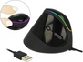 DeLOCK ergonomic USB mouse vertical черный, RGB, USB