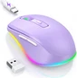 Seenda rechargeable wireless RGB Mouse with Jiggler function, фиолетовый, USB
