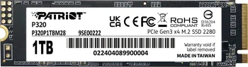 Patriot P320 1TB, M.2 2280 / M-Key / PCIe 3.0 x4