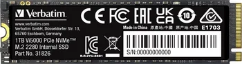 Verbatim Vi5000 PCIe NVMe SSD 1TB, M.2 2280 / M-Key / PCIe 4.0 x4