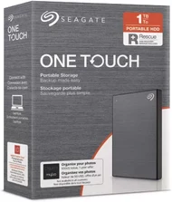 Seagate One Touch Portable HDD with Password, Space Gray, 1TB, +Rescue, USB 3.0 Micro-B