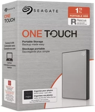 Seagate One Touch Portable HDD with Password, Silver, 1TB, +Rescue, USB 3.0 Micro-B