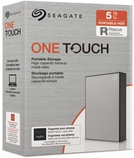 Seagate One Touch Portable HDD, Silver, 5TB, +Rescue, USB 3.0 Micro-B