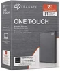 Seagate One Touch Portable HDD with Password, Space Gray, 2TB, +Rescue, USB 3.0 Micro-B