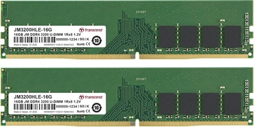Transcend JetRam UDIMM 32GB Kit, DDR4-3200, CL22, 1RX8