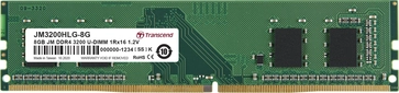 Transcend JetRam UDIMM 8GB, DDR4-3200, CL22, 1RX16