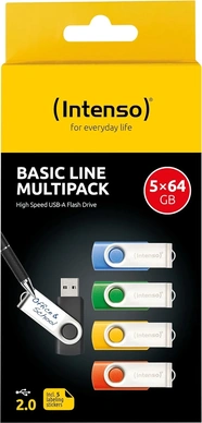 Intenso Basic Line Multipack 64GB, USB-A 2.0, 5er-Pack