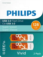 Philips Vivid orange 128GB, USB-A 3.0, 2er-Pack