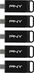 PNY Elite Type-C 64GB, USB-C 3.0, 5er-Pack